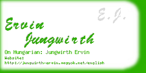 ervin jungwirth business card